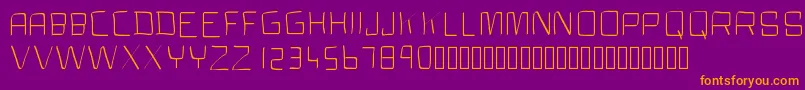 Clock-fontti – oranssit fontit violetilla taustalla