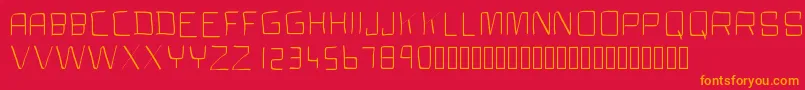 Czcionka Clock – pomarańczowe czcionki na czerwonym tle