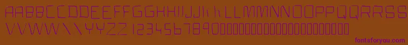 Clock Font – Purple Fonts on Brown Background
