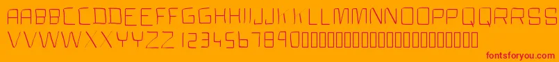 Czcionka Clock – czerwone czcionki na pomarańczowym tle
