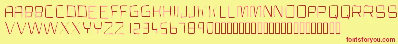 Clock Font – Red Fonts on Yellow Background