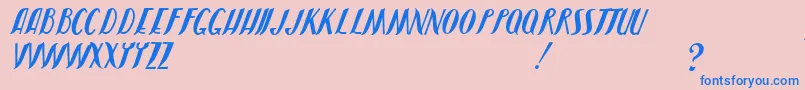 JmhShadow Font – Blue Fonts on Pink Background