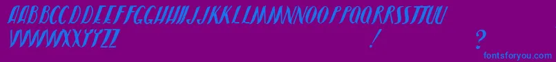 JmhShadow Font – Blue Fonts on Purple Background