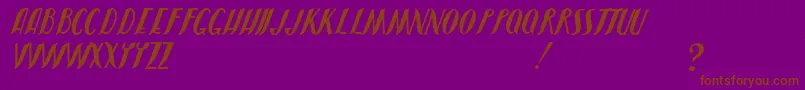 フォントJmhShadow – 紫色の背景に茶色のフォント