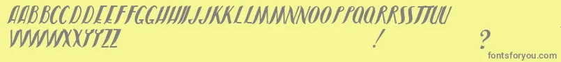 JmhShadow-fontti – harmaat kirjasimet keltaisella taustalla