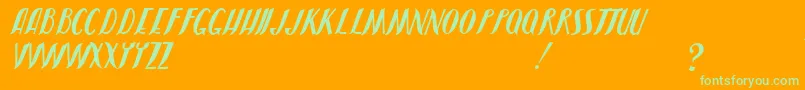 JmhShadow Font – Green Fonts on Orange Background