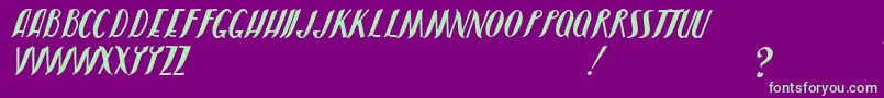 フォントJmhShadow – 紫の背景に緑のフォント