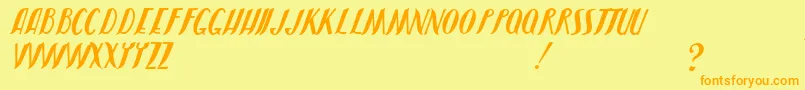 JmhShadow Font – Orange Fonts on Yellow Background