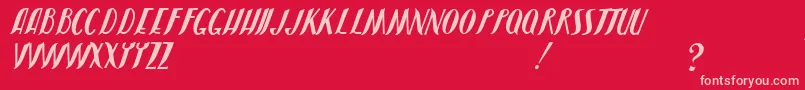 JmhShadow Font – Pink Fonts on Red Background