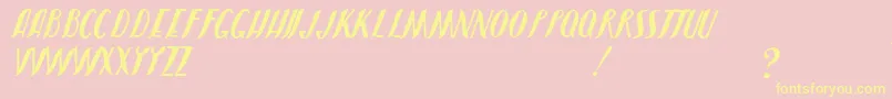 JmhShadow-fontti – keltaiset fontit vaaleanpunaisella taustalla
