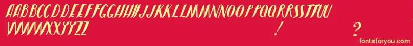 JmhShadow Font – Yellow Fonts on Red Background