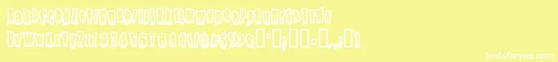 Czcionka Quiff – białe czcionki na żółtym tle