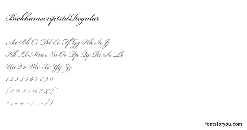 Schriftart BickhamscriptstdRegular – Alphabet, Zahlen, spezielle Symbole