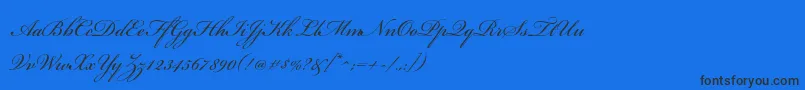 BickhamscriptstdRegular-Schriftart – Schwarze Schriften auf blauem Hintergrund