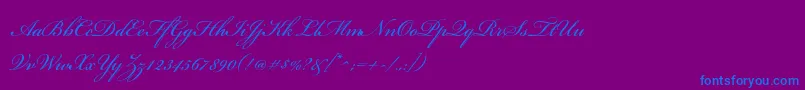 BickhamscriptstdRegular-Schriftart – Blaue Schriften auf violettem Hintergrund