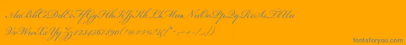 BickhamscriptstdRegular-Schriftart – Graue Schriften auf orangefarbenem Hintergrund