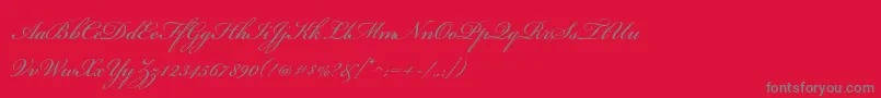 BickhamscriptstdRegular-Schriftart – Graue Schriften auf rotem Hintergrund