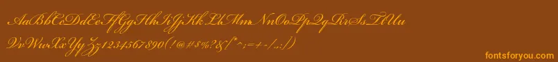 BickhamscriptstdRegular Font – Orange Fonts on Brown Background