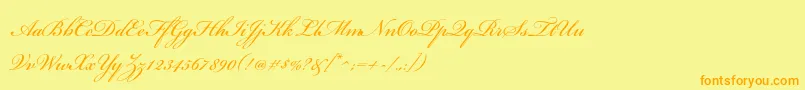 BickhamscriptstdRegular Font – Orange Fonts on Yellow Background