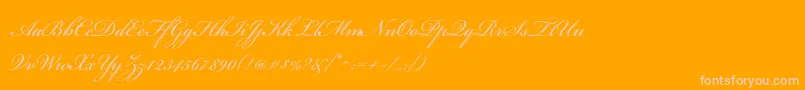 BickhamscriptstdRegular-Schriftart – Rosa Schriften auf orangefarbenem Hintergrund