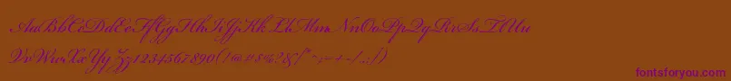 BickhamscriptstdRegular-Schriftart – Violette Schriften auf braunem Hintergrund