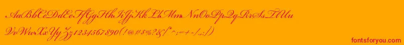 BickhamscriptstdRegular-Schriftart – Rote Schriften auf orangefarbenem Hintergrund