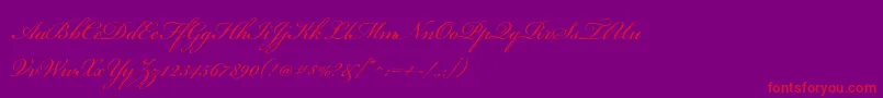 BickhamscriptstdRegular Font – Red Fonts on Purple Background