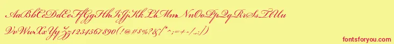 BickhamscriptstdRegular Font – Red Fonts on Yellow Background