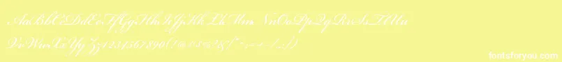 BickhamscriptstdRegular-Schriftart – Weiße Schriften auf gelbem Hintergrund