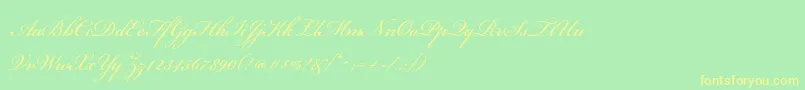 BickhamscriptstdRegular Font – Yellow Fonts on Green Background