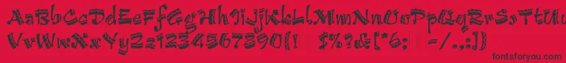 フォントArribaArribaPlain – 赤い背景に黒い文字
