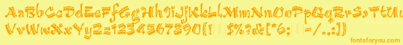 ArribaArribaPlain Font – Orange Fonts on Yellow Background