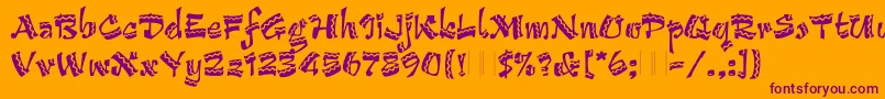 ArribaArribaPlain Font – Purple Fonts on Orange Background
