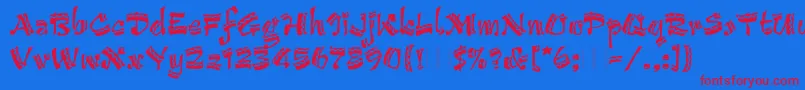 ArribaArribaPlain Font – Red Fonts on Blue Background