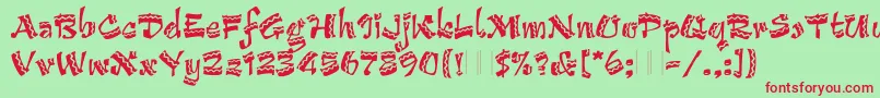 ArribaArribaPlain Font – Red Fonts on Green Background