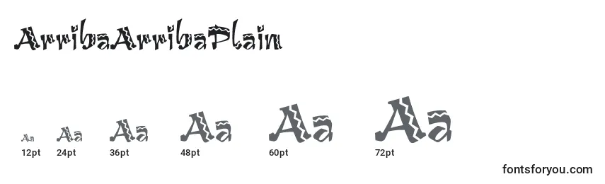 ArribaArribaPlain Font Sizes
