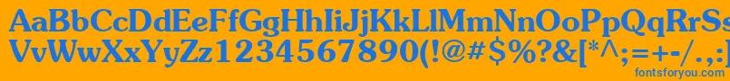 AgpresquireBold Font – Blue Fonts on Orange Background