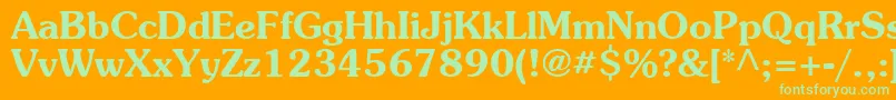 AgpresquireBold Font – Green Fonts on Orange Background