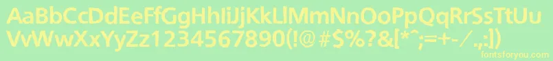 QuebecantiqueXboldRegular Font – Yellow Fonts on Green Background