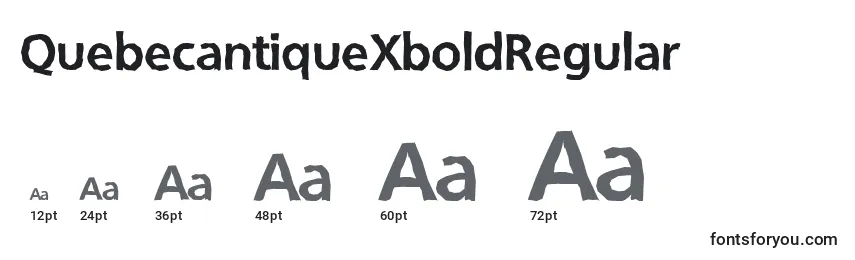 Размеры шрифта QuebecantiqueXboldRegular