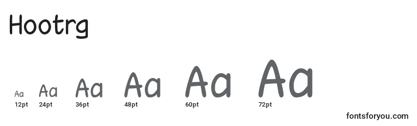 sizes of hootrg font, hootrg sizes