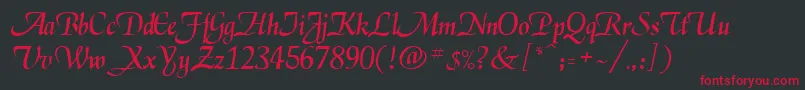Daniela Font – Red Fonts on Black Background
