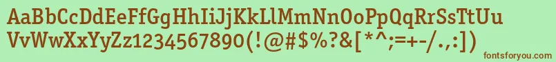Officinaserifmediumosc Font – Brown Fonts on Green Background