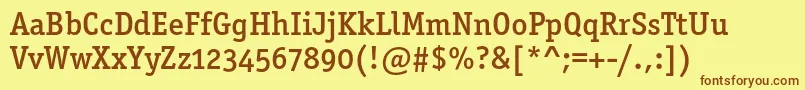 Officinaserifmediumosc Font – Brown Fonts on Yellow Background