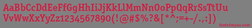 Officinaserifmediumosc Font – Red Fonts on Gray Background
