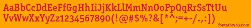 Officinaserifmediumosc Font – Red Fonts on Orange Background