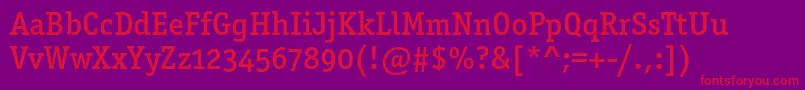 Officinaserifmediumosc Font – Red Fonts on Purple Background