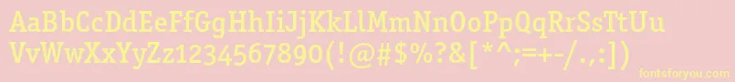 Officinaserifmediumosc Font – Yellow Fonts on Pink Background