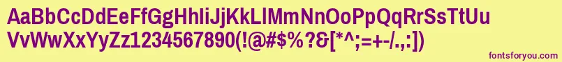 ArchivonarrowBold Font – Purple Fonts on Yellow Background