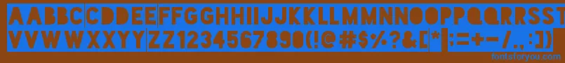 BlackoutTwoAm Font – Blue Fonts on Brown Background